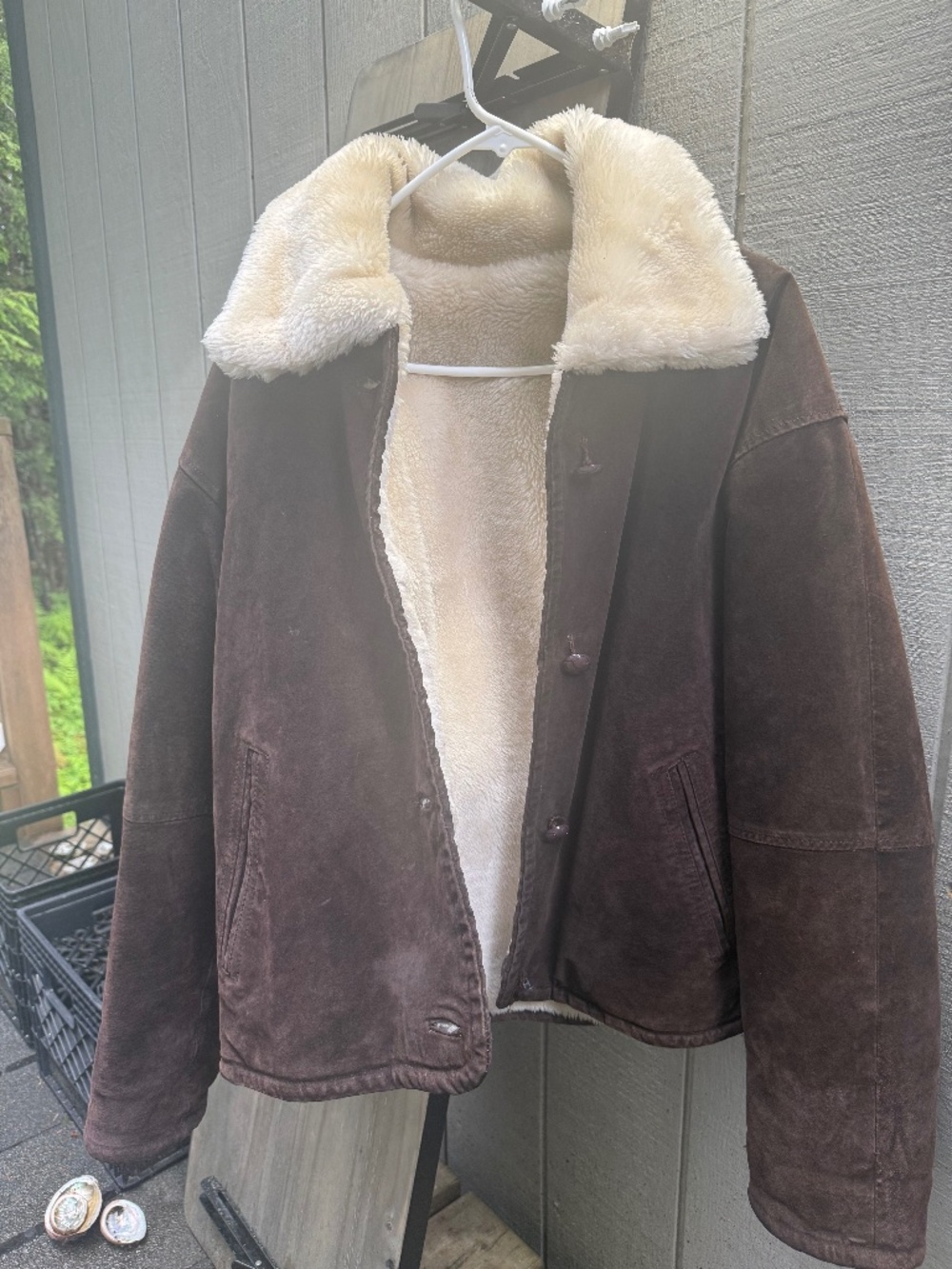 Suede leather bomber jacket